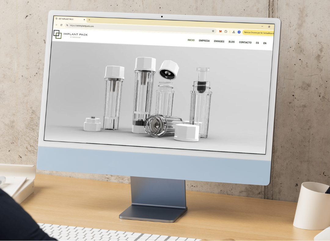 Ordenador con página web DST implant pack